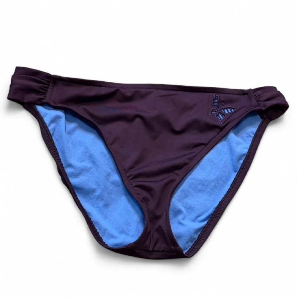 Vintage Y2K Mossimo Purple/Blue Low Rise Butterfly Bikini Bottoms, Women's Sz‎ L